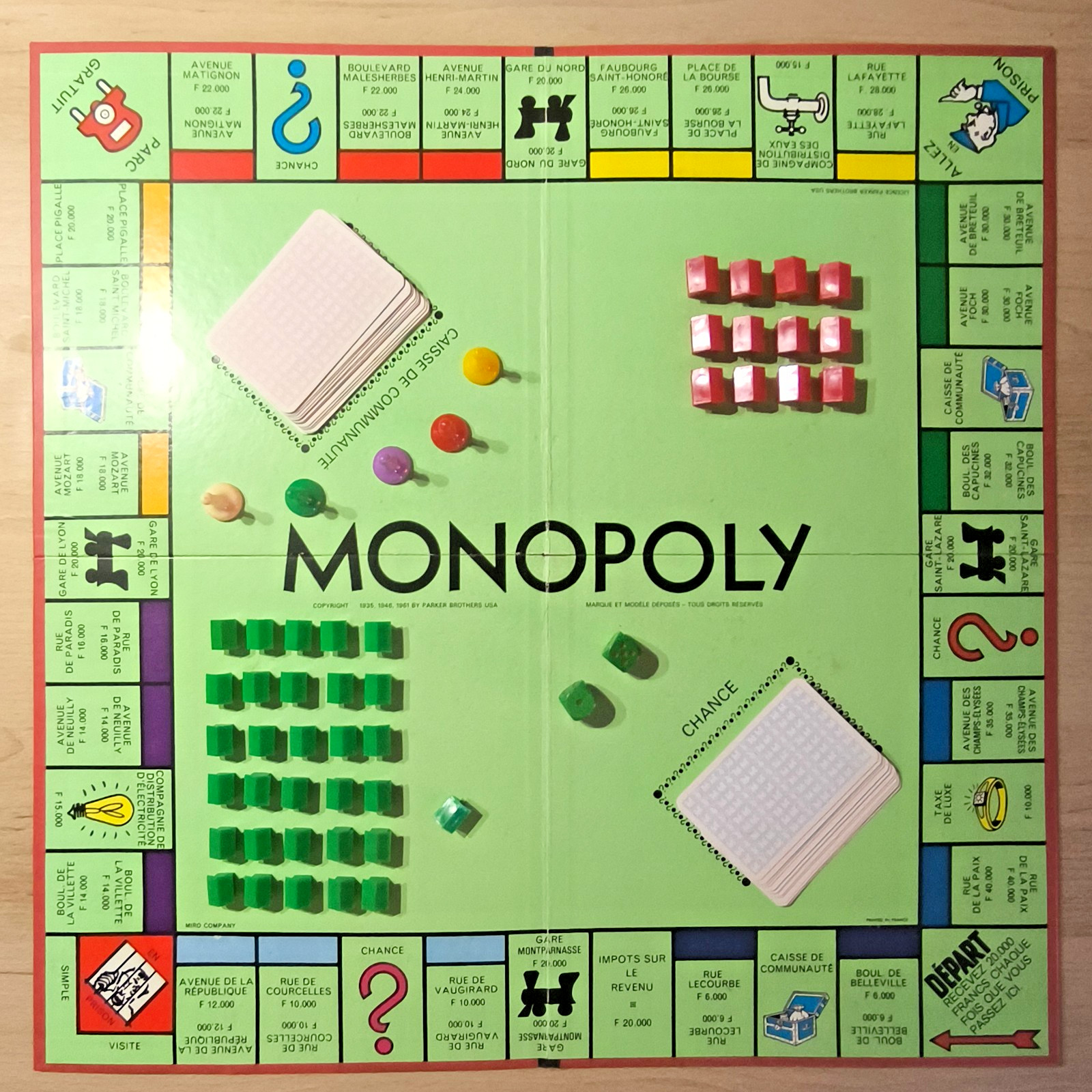 Jeu Monopoly Miro Company en Francs Annees 60 Plateau Cartes
